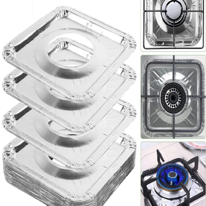 ® 20 Adet Ocak Üstü Koruyucu Leke Önleyici Isıya Dayanıklı Yıkanabilir Ocak Gözü Izgara Koruyucu Folyo