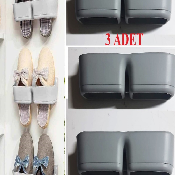 ® 3 Adet Banyo Terlik Tutucu - Kapı Arkası Pratik Raf - Terlik Tutucu