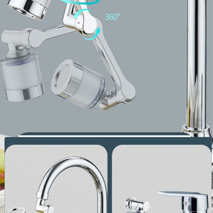 ® Filtreli Kireç Hapsedici Robotik Kol Musluk Başlığı - Mutfak Banyo Musluk Uzatma Aparatı Ucu