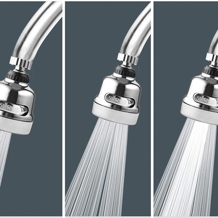 ® Filtreli Krom 3 Fonksiyonlu  Oynar Musluk Başlığı - 360 Derece Dönebilen