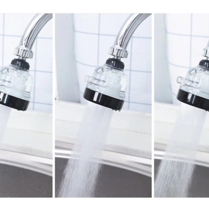 ® Su Tasarruflu  3 Fonksiyonlu  Oynar  Musluk Başlığı - Şeffaf