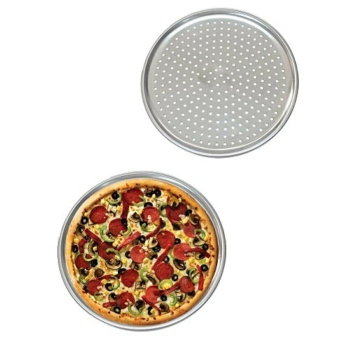 ® Yeni Ürün Delikli Çelik Pizza Ve Lahmacun Tepsisi Orta Boy -32  cm