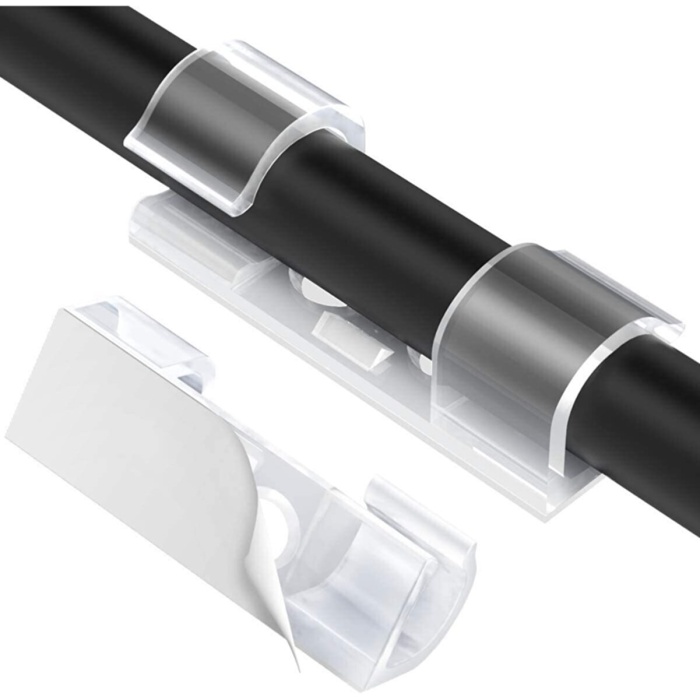 ® Kablo Sabitleyici Klipsler 20 Adet Kablo Düzenleyici Duvar Fayans Cam Kablo Tutucu Yapışkanlı Klips