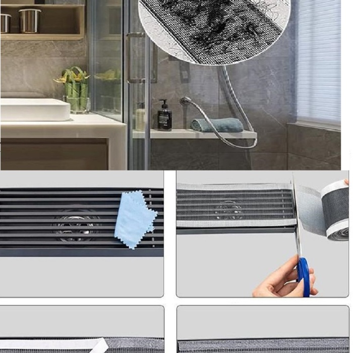 ® 4 Metre Yapışkanlı Banyo Gider Koruyucu Saç Toplayıcı – Gider Böcek Koruyucu Gider Süzgeci