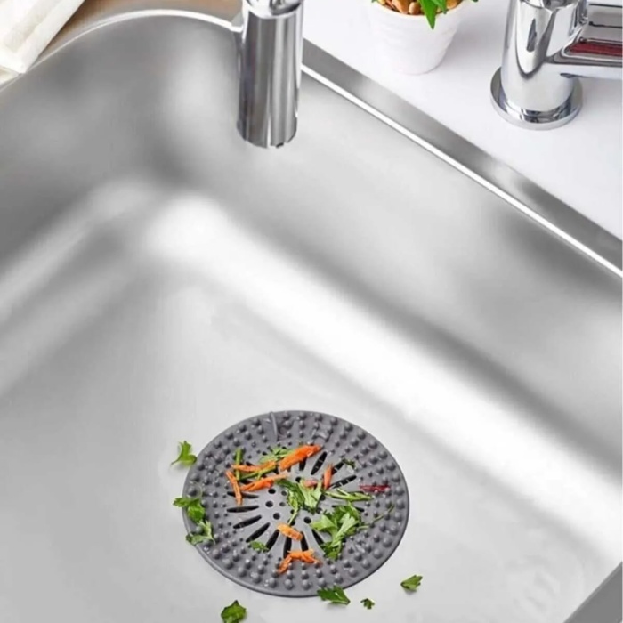 ® Yuvarlak  Süzgeçli Silikon Mutfak  Lavabo Ve Küvet Süzgeci Gider Süzgeci