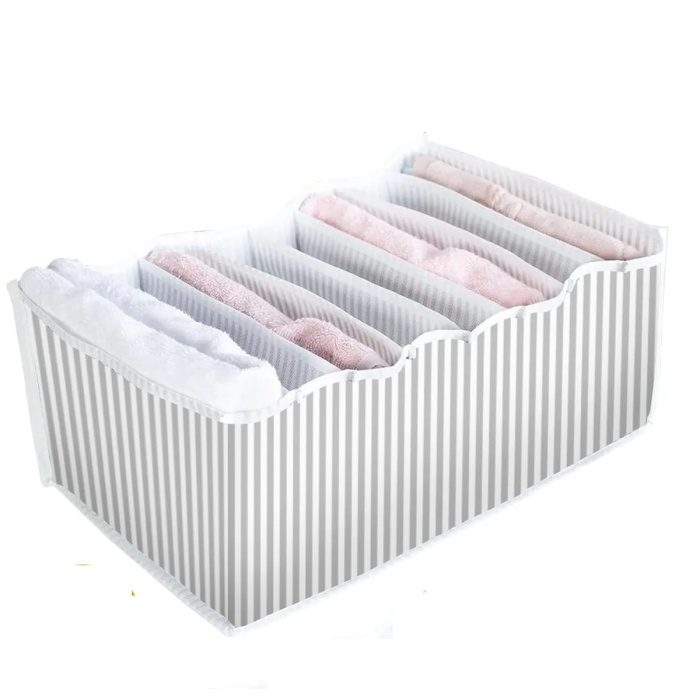 ® Akordiyon Çekmece  Düzenleyici Organizer 8 Gözlü L Beden Çorap Çamaşır Havlu Düzenleyici