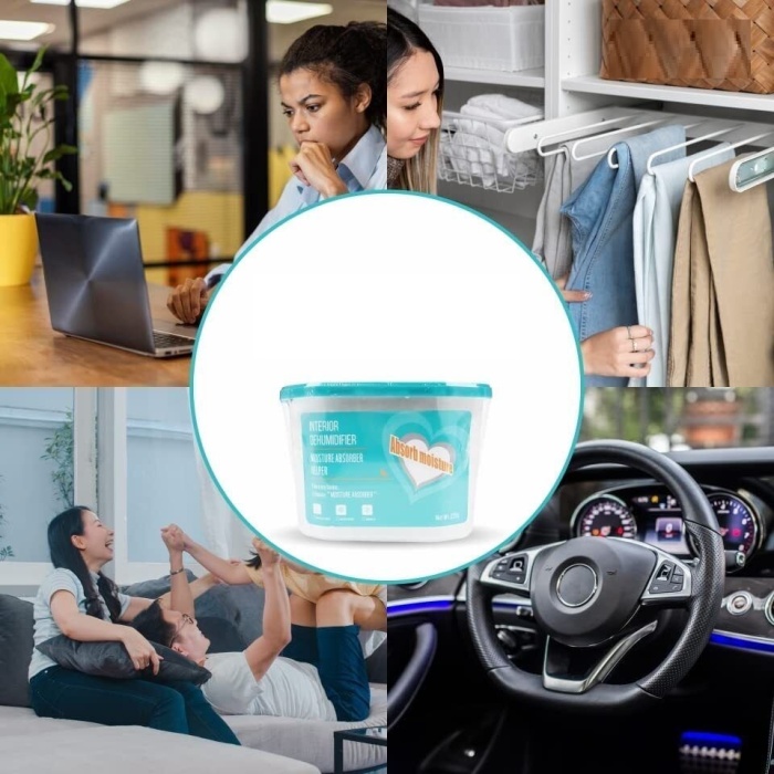 ® 600 ML Nem Alıcı Rutubet Giderici Aparat - Limonlu Mutfak Salon Banyo Küf Koku Alıcı Granül