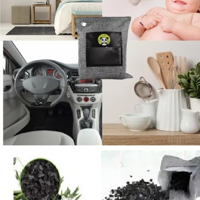 ® Hava Temizleme Torbası 200g Araba- Dolap- Banyo- Evcil Hayvan Koku Giderici- Bambu Kömür Koku Emici