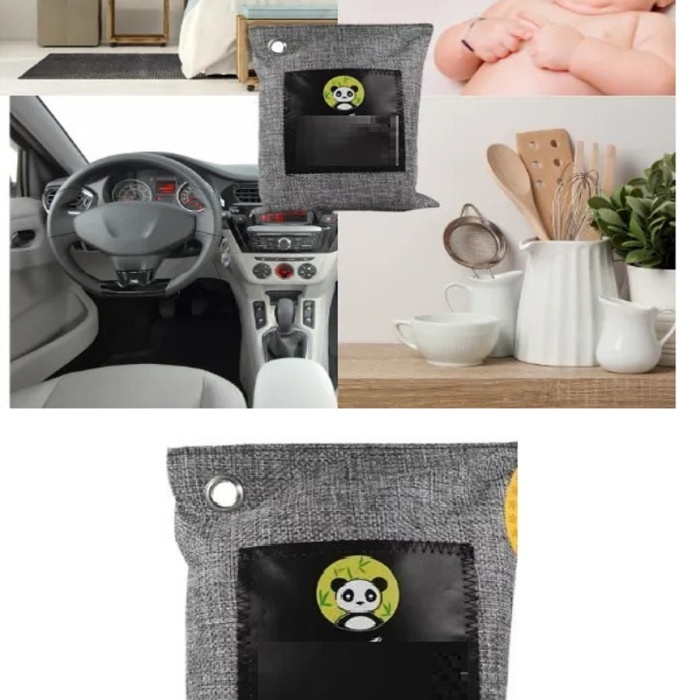 ® Hava Temizleme Torbası 100g Araba- Dolap- Banyo- Evcil Hayvan Koku Giderici- Bambu Kömür Koku Emici