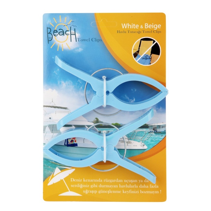 ® Plaj Havlu Mandalı - Şezlong Mandalı - Mandal XL 2 Adet