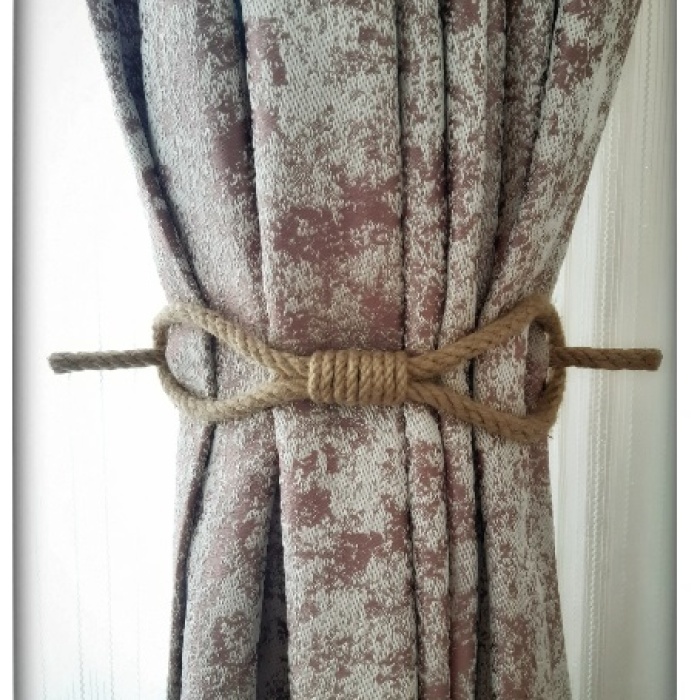 ® 6 Adet Perde Tokası Perde Mandalı Perde Askı Aparatı Jüt Halat Şıklığında Perde Aksesuar