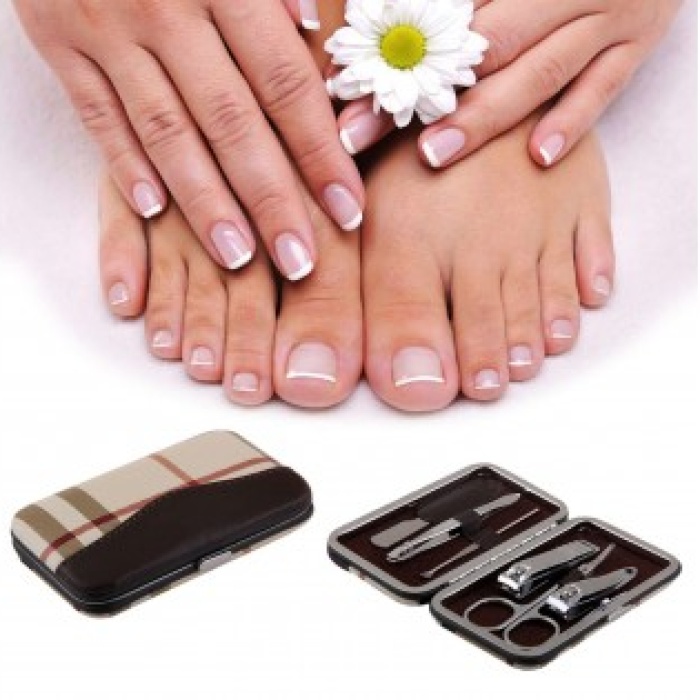 ® 6 Parça Profesyonel Manikür Seti -Tırnak  Makası- Kaş Makas- Cımbız - Törpü Seti