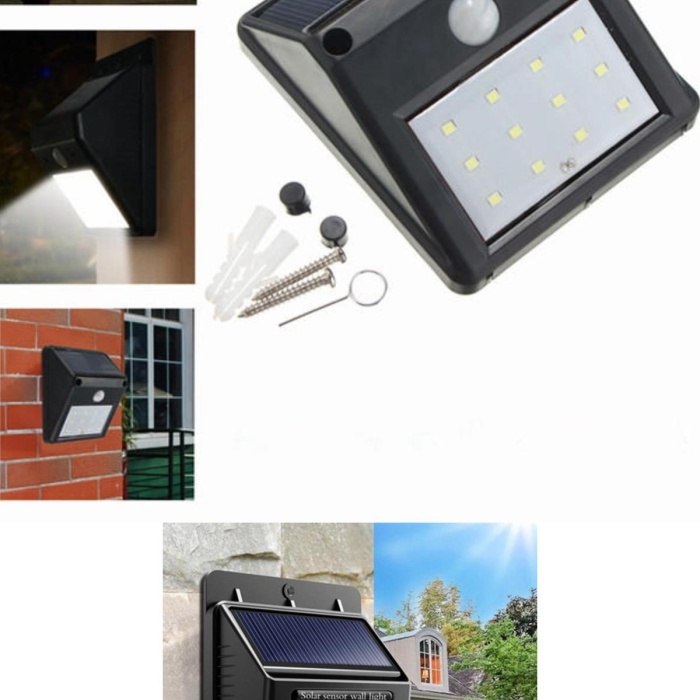 ® Sensörlü Solar Duvar Lambası 20 Ledli