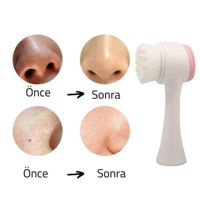 Biyomak® 2li Set Çift Taraflı Cilt Temizleme Fırçası ve Yeşim Taşı Çift Taraflı Cilt Masaj Aleti