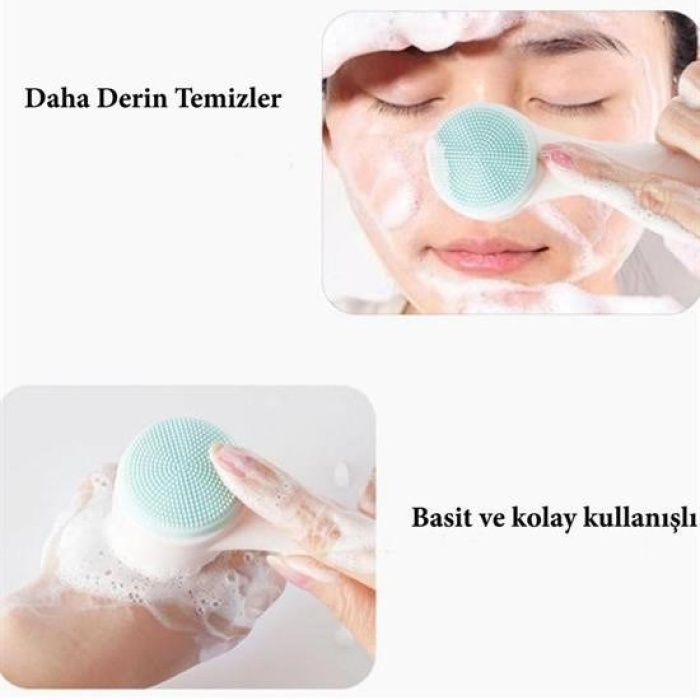 Biyomak® 2li Set Çift Taraflı Cilt Temizleme Fırçası ve Yeşim Taşı Çift Taraflı Cilt Masaj Aleti