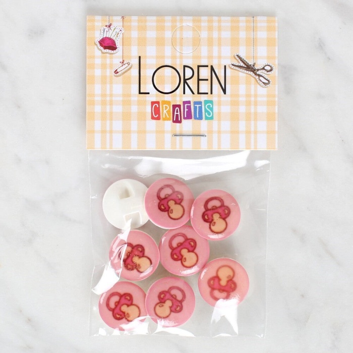 ® Loren Crafts 8li Emzik Düğme - 1007