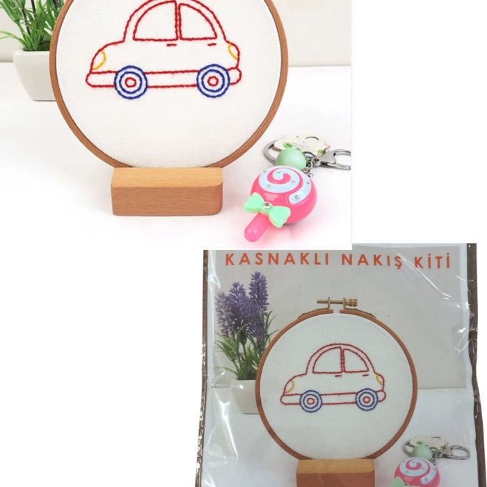 Biyomak® Nakış Kitleri Kasnaklı 8.6 X 6 cm Araba