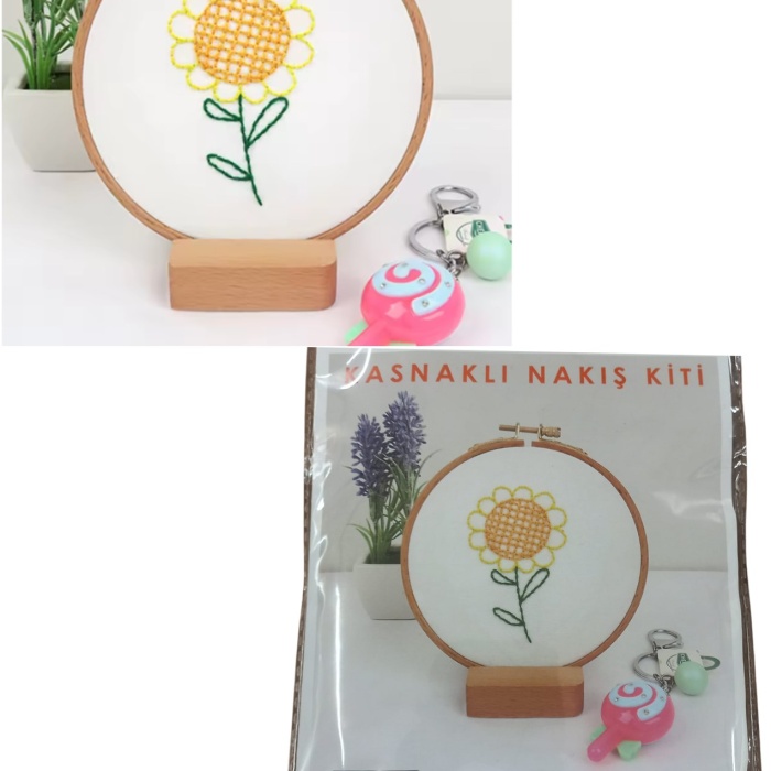 Biyomak® Nakış Kitleri Kasnaklı 8.6 X 6 cm Ayçiçeği