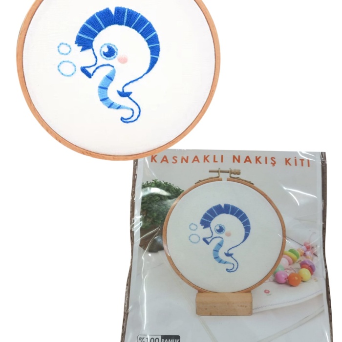 Biyomak® Nakış Kitleri Kasnaklı 8.6 X 6 cm Deniz Atı