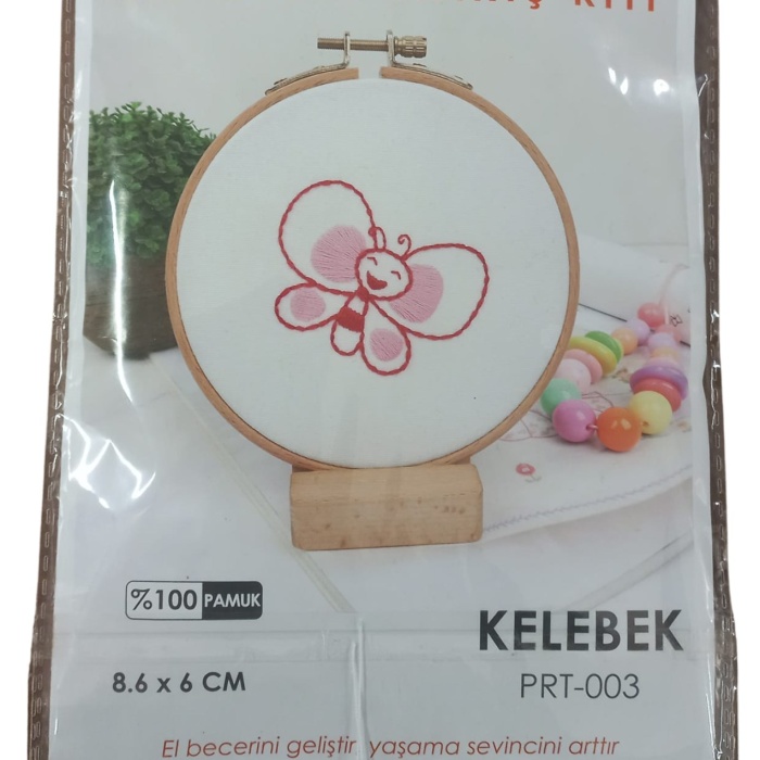 Biyomak® Nakış Kitleri Kasnaklı 8.6 X 6 cm Kelebek