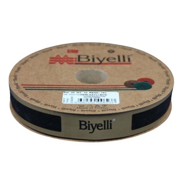 Biyomak® Biye Deri Katlı 751 Siyah 2 cm 25 Metre %100 Polyester