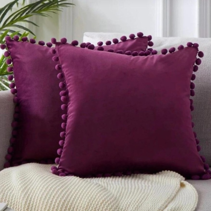 Biyomak® 2li ponponlu kırlent kılıf seti 40 x 40