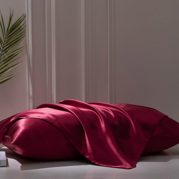 Biyomak® Antibakteriyel Terletmeyen İpek Saten Yastık Kılıfı 2li 50x70 Bordo