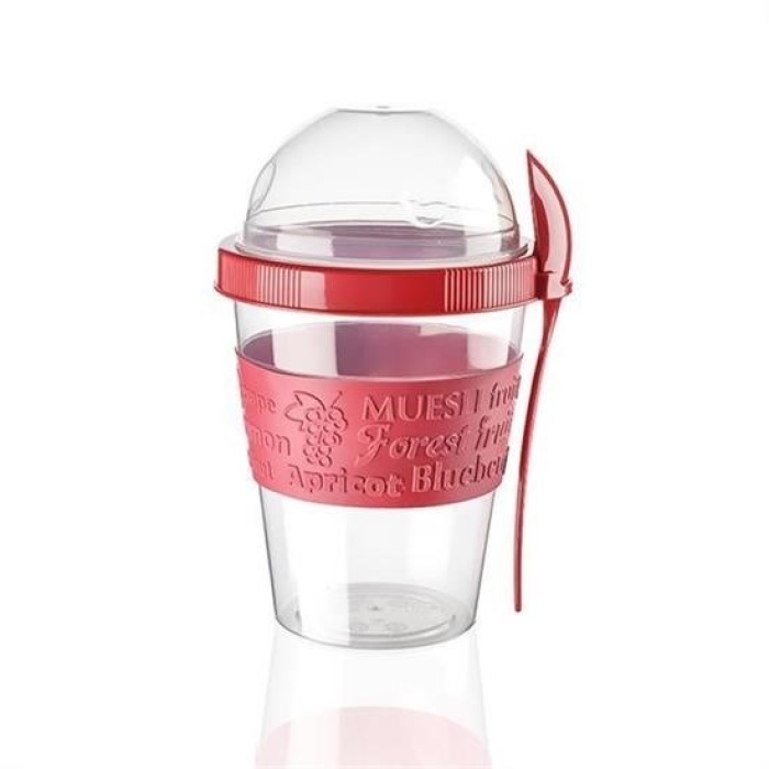 Biyomak® Biyomak®  Taken Go Kapaklı Kaşıklı Pratik Taşınabilir Meyveli Yoğurt Kabı