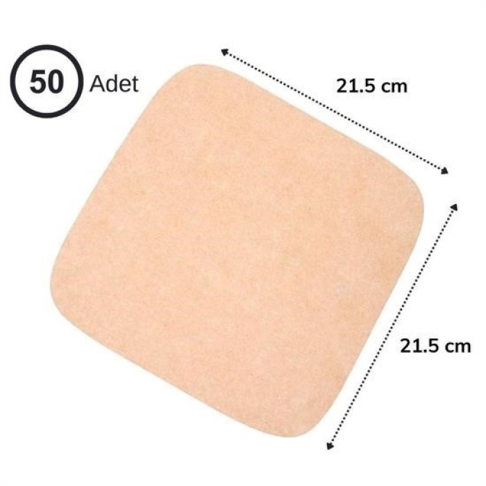 Biyomak® 50 Adet Air Fryer Pişirme Kağıdı Tek Kullanımlık Yağ Su Geçirmez Yapışmaz Deliksiz Düz Kare Model