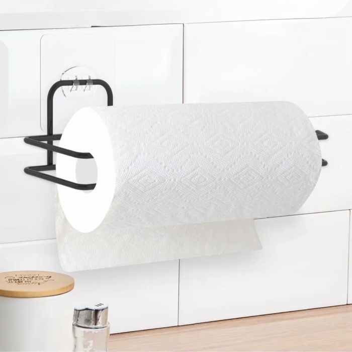 Biyomak®  Kendiliğinden Yapışkanlı Krom Paslanmaz Metal Havlu Kağıtlık Aparatı