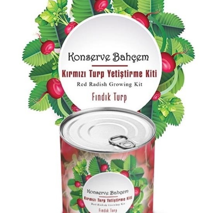 Biyomak®  Konserve Bahçem Evde Konservede Fındık Turp Yetiştirme Kiti