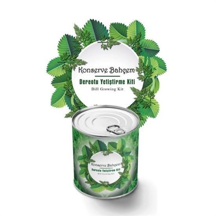 Biyomak®  Konserve Bahçem Evde Konservede Dereotu Yetiştirme Kiti Aparatı