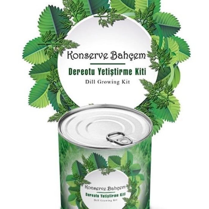 Biyomak®  Konserve Bahçem Evde Konservede Dereotu Yetiştirme Kiti Aparatı