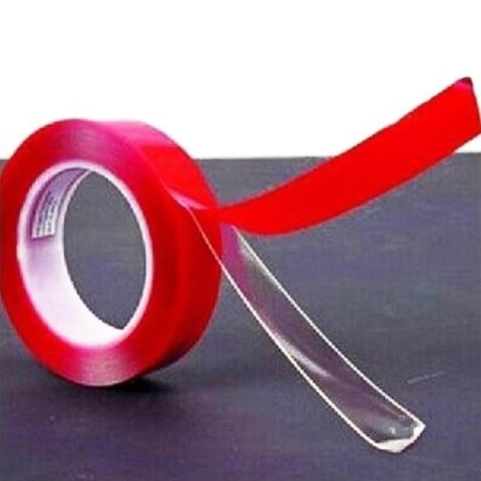 Biyomak®  2 Metre Güçlü Yapışkanlı Çift Taraflı Slikon Pratik Şeffaf Bant