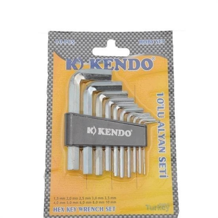 ® 9 Parça Çelik Alyan Seti Kısa Düz Köşe Alyan Anahtar Takımı