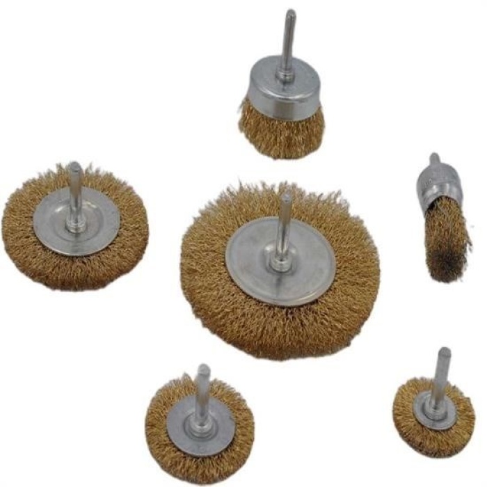 ®  6lı Pimli Tel Fırça Seti Pas Yağ Kir Boya Yapışkan Çözücü