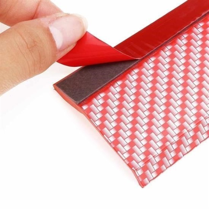 Biyomak®  Kırmızı Renkli 2,5 Metre Araba Oto Ön Tampon Koruyucu Kauçuk Pratik Tampon Şerit Bant Döşeme