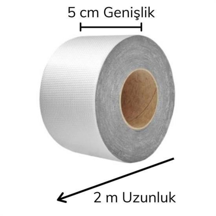 Biyomak®  2 Mt Yüksek Sıcaklık Dayanan Su Geçirmez Çatı  Duvar Çatlak Onarıcı Yapışkan Bant Folyo 5 Cm