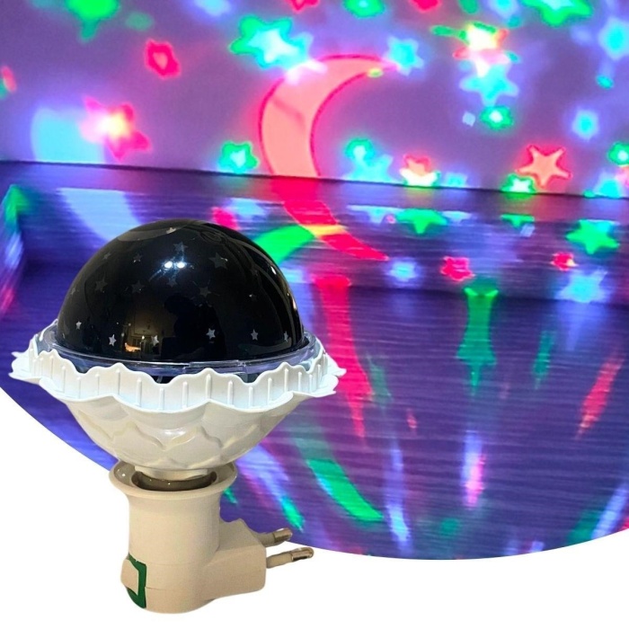 Biyomak®  Kristal Gökyüzü Modlu Yıldızlı Hareketli 360 Derece Dönen Kristal Led Ampül