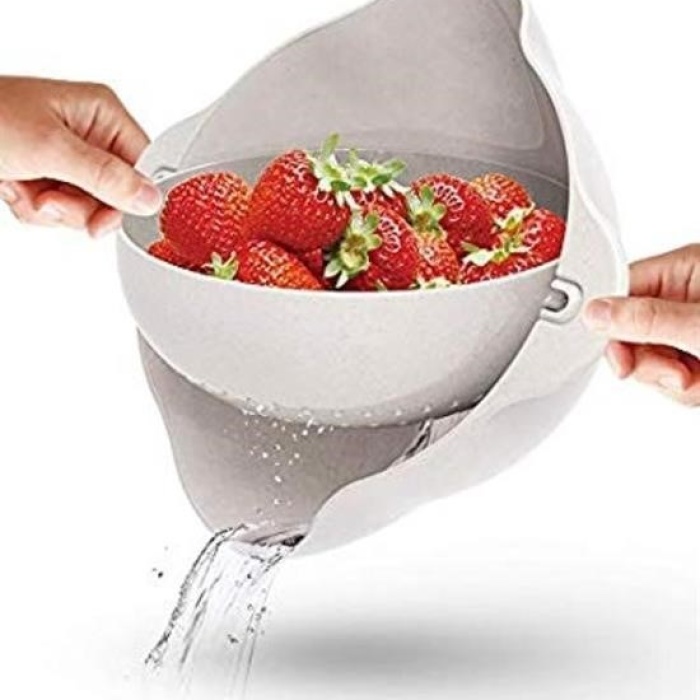 ®  Çok Amaçlı 360 Derece Dönebilir Pratik Hazneli Mutfak Süzgeç Elek