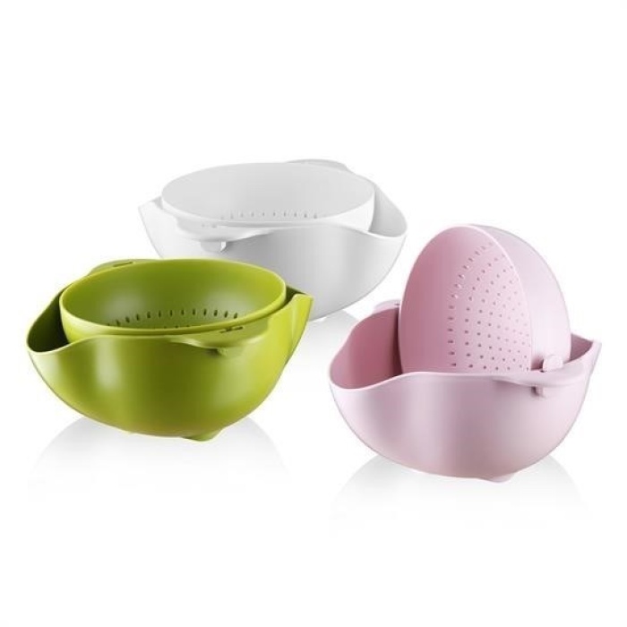 ®  Çok Amaçlı 360 Derece Dönebilir Pratik Hazneli Mutfak Süzgeç Elek