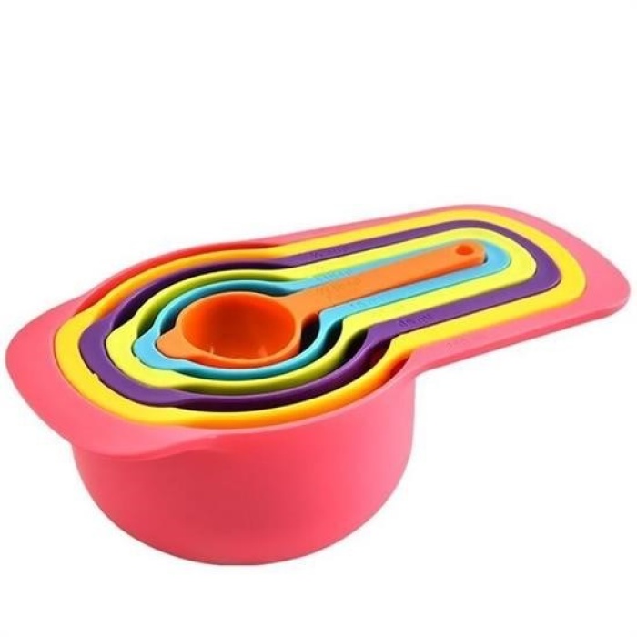 ®  Pratik Ölçü Kaşığı Kabı 5li Şeker Baharat Sıvı Ölçer Aparat