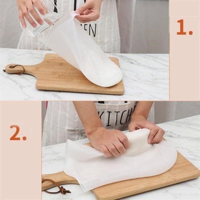 ®  Orta Hamur Torbası Silikon Şeffaf Hamur Yoğurma Torbası Ekmek Makarna Mantı  Hamuru Kolay Yo