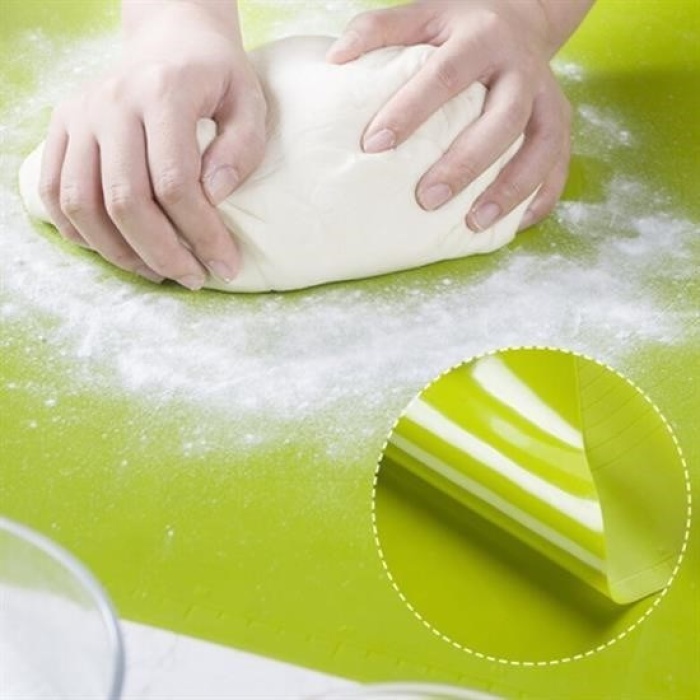® 40*50 cm Silikon Ölçekli Kullanımı Kolay Hamur Açma Matı Ekmek Makarna Hamuru Yoğurma