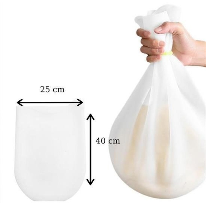 ®  Büyük  Hamur Torbası  Silikon Şeffaf Hamur Yoğurma Torbası Ekmek Makarna Mantı  Hamuru Kolay