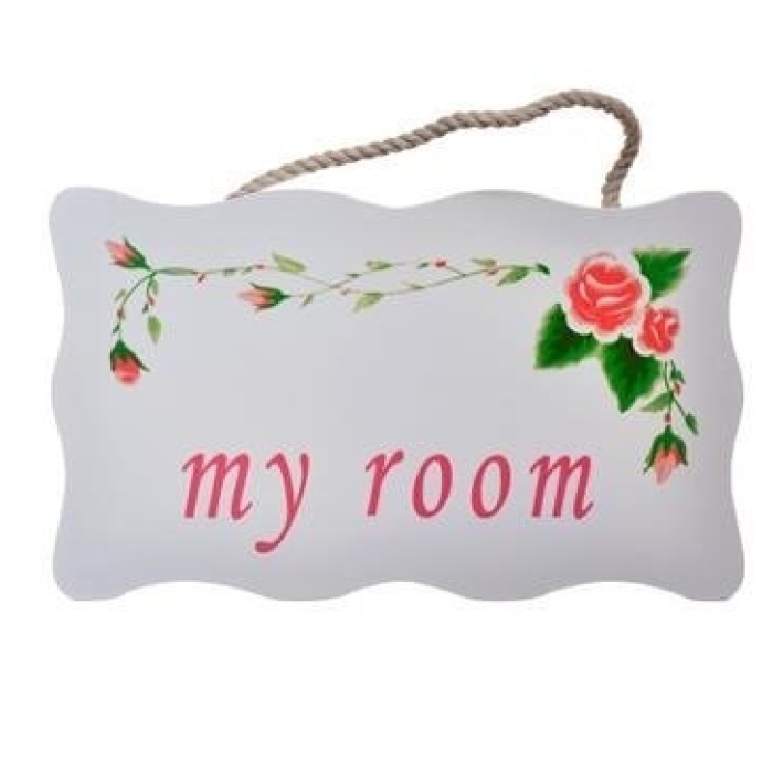 ® My Room Benim Odam Dekoratif Çiçek Desenli Kapı Askısı