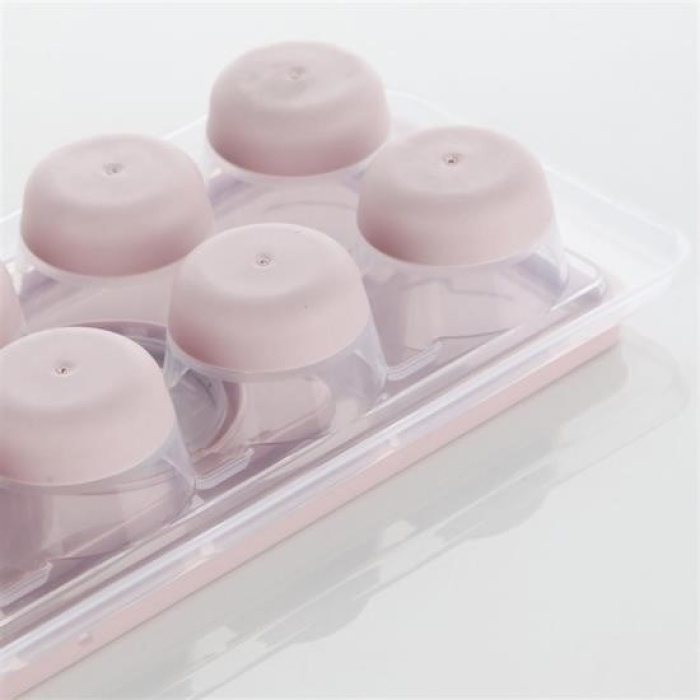 Biyomak®  12li Kapaklı Yapışmaz Silikon Tabanlı Plastik Küp Buz Kalıbı