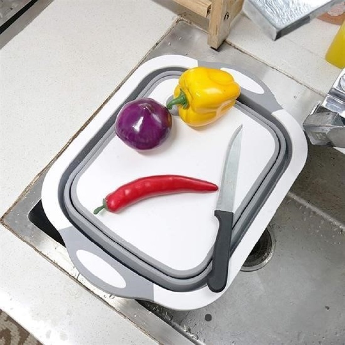 ® Katlanabilir Süzgeçli Kesme Tahtası ve Badya