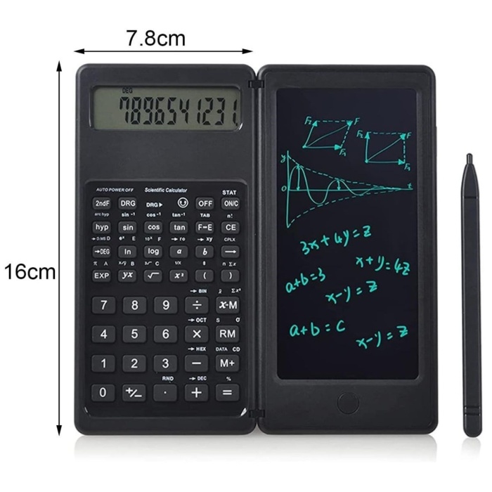 ®  Silinebilir LCD Yazı Tabletli,Kalemli Katlanabilir Bilimsel Hesap Makinesi