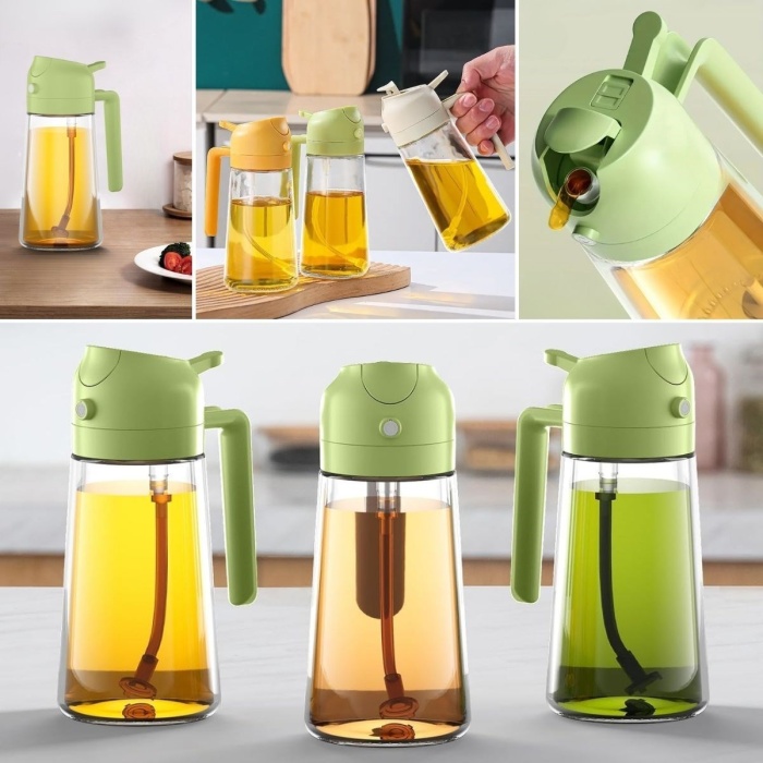 ®  2si 1arada Yağ Dökücü ve Spreyli Yağdanlık Cam Yağ Püskürtücü